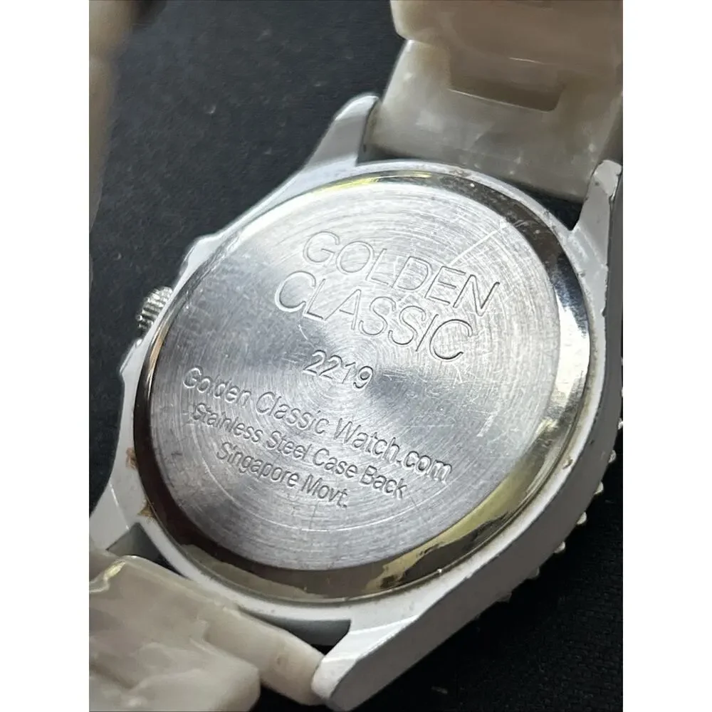 Golden Classic White Case And Band Women’s Quartz Watch